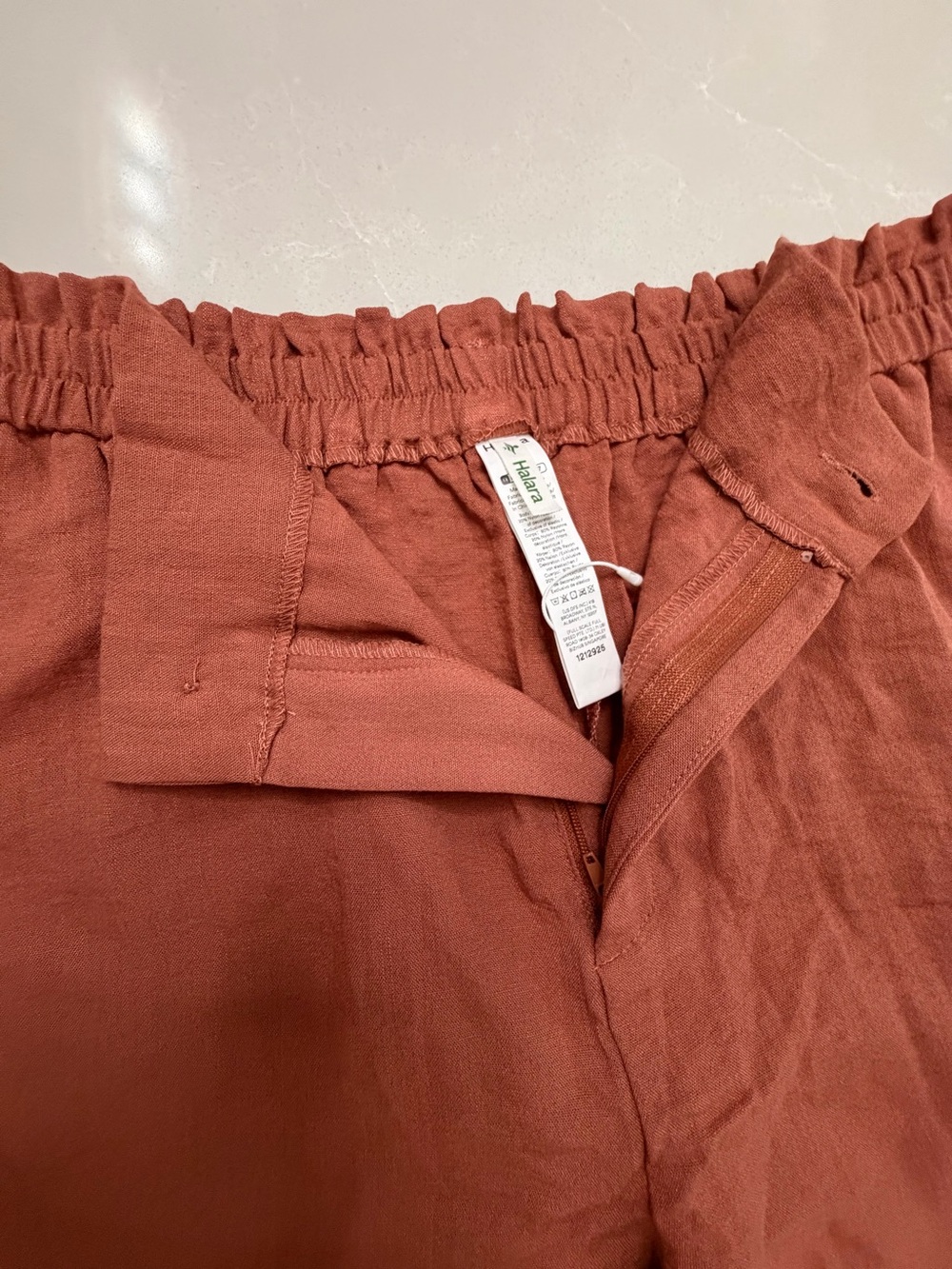 Halara Terracotta Cropped Wide-Leg Pants High-Waisted Elastic Size XL - Picture 3 of 11